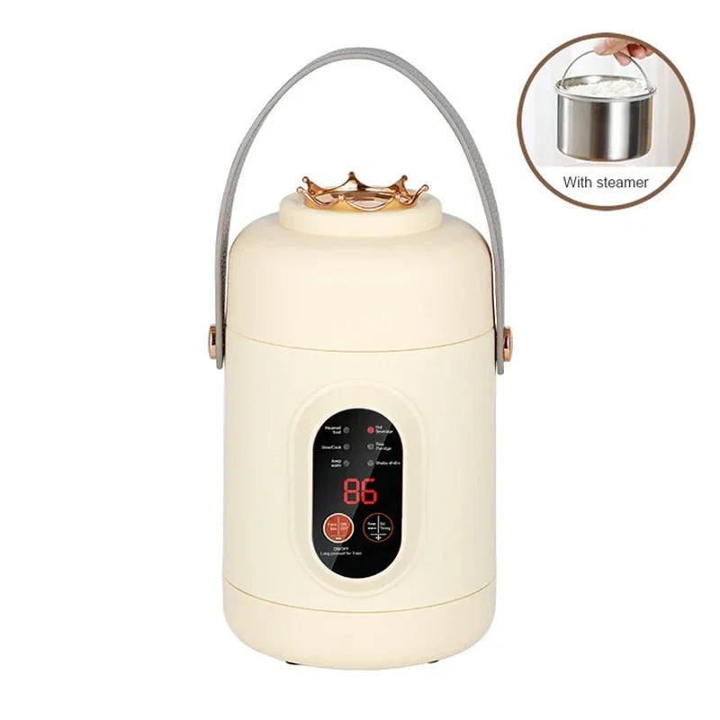 Portable Electric Kettle Rice Cooker Lunch Box Mini Soup Stew Slow Cooking Pot Porridge Food Steamer Noodles Pasta Heater Hotpot
