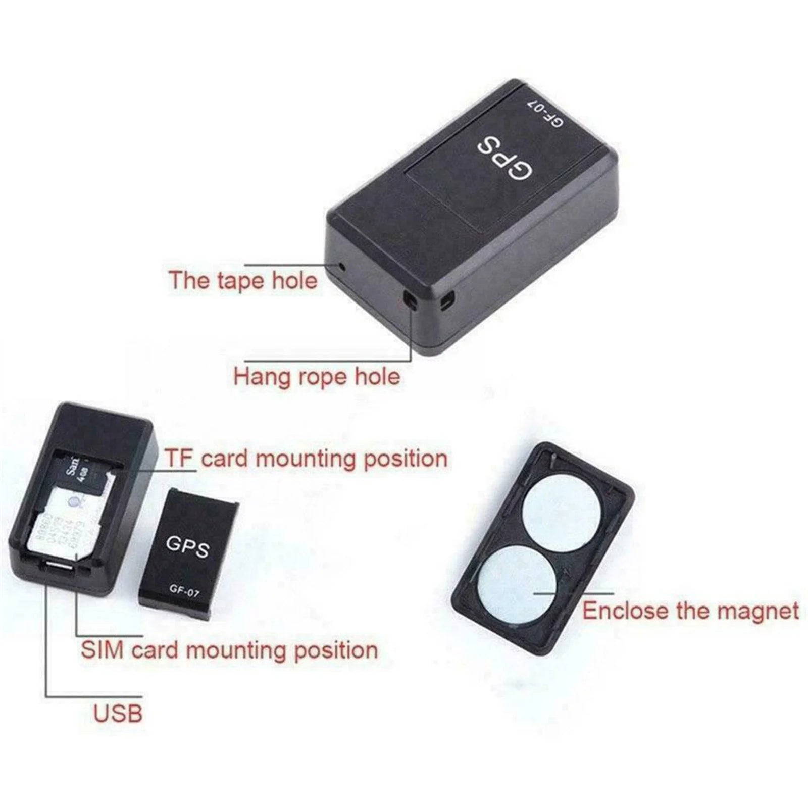 Mini Real time GPS Tracker Pocket Full Coverage Strong Magnetic Tracker for Vehicles Car Kids Elderly